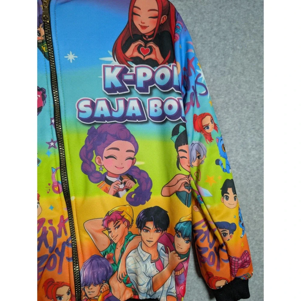 K-Pop Saja Boys Anime Kids Tracksuit Set Hoodie Joggers Multicolor Size Large